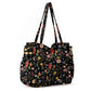 Corduroy Tote Bag with Side Water Bottle Pockets Large Shoulder Bag Casual Handbag