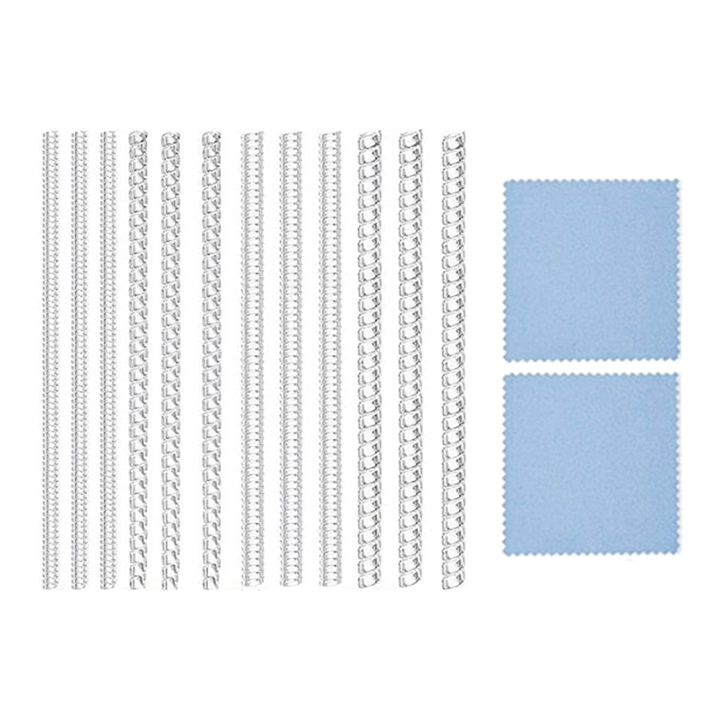 12 Pack Clear Ring Size Adjusters for Loose Rings with 2 Cleaning Cloths for Men Women