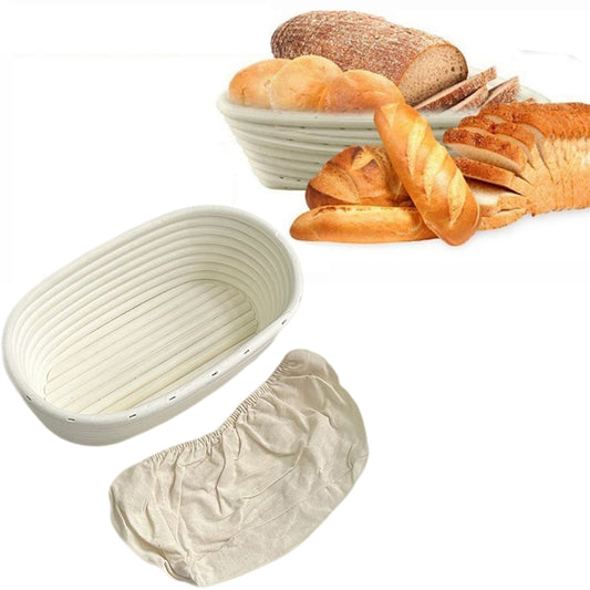 Oval Sourdough Banneton Bread Dough Proofing Basket with Liner
