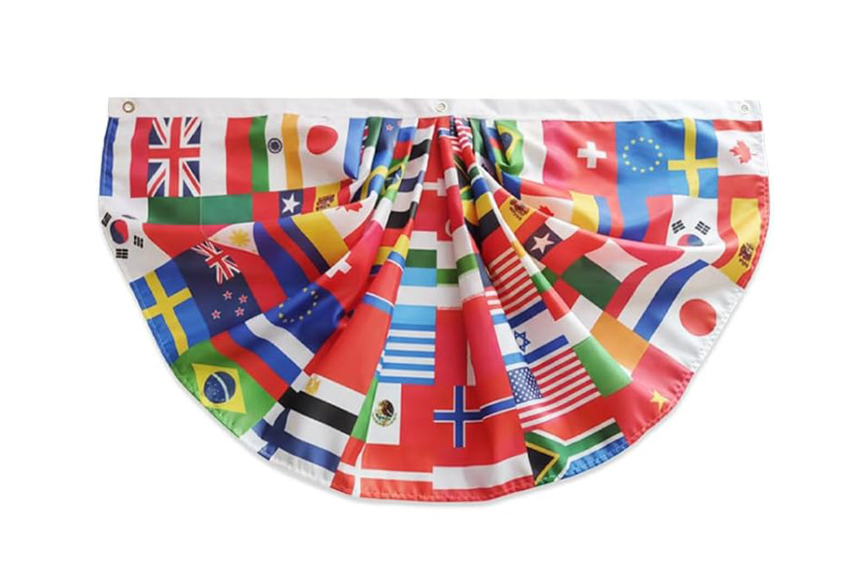 Pleated Fan Flag Football Fan Flag Soccer Bunting Banner for World Cup