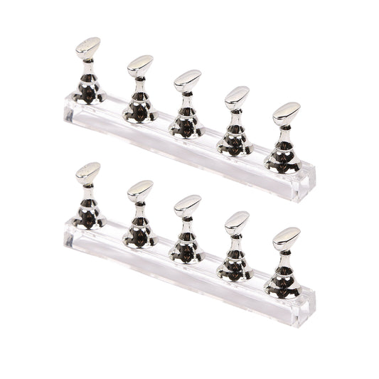 2 Sets Acrylic Magnetic Fake Nails Display Stand for Nails Painting Practices