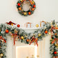 Christmas Wreath Decor Home Party Door Garland Hanging Ornament Garland with Light String