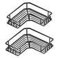 2 Piece Carbon Steel Adhesive Corner Shower Caddy Set for Bathroom