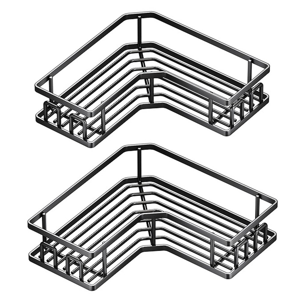 2 Piece Carbon Steel Adhesive Corner Shower Caddy Set for Bathroom
