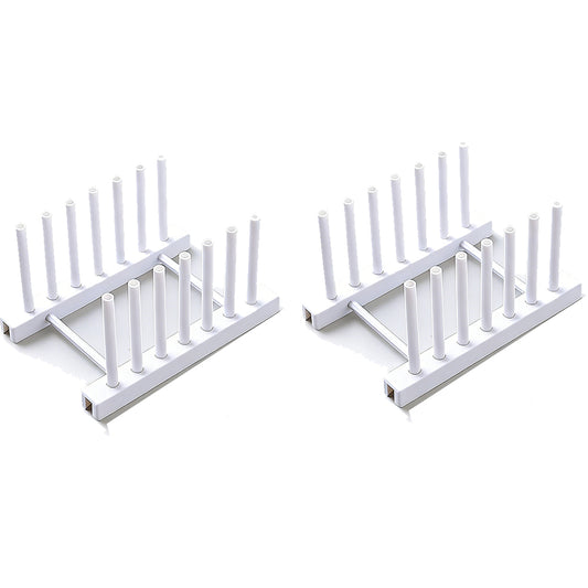 2Pcs Lid Rack Stand Plates Kitchen Pot Storage Rest Shelf Organiser Pan Holder