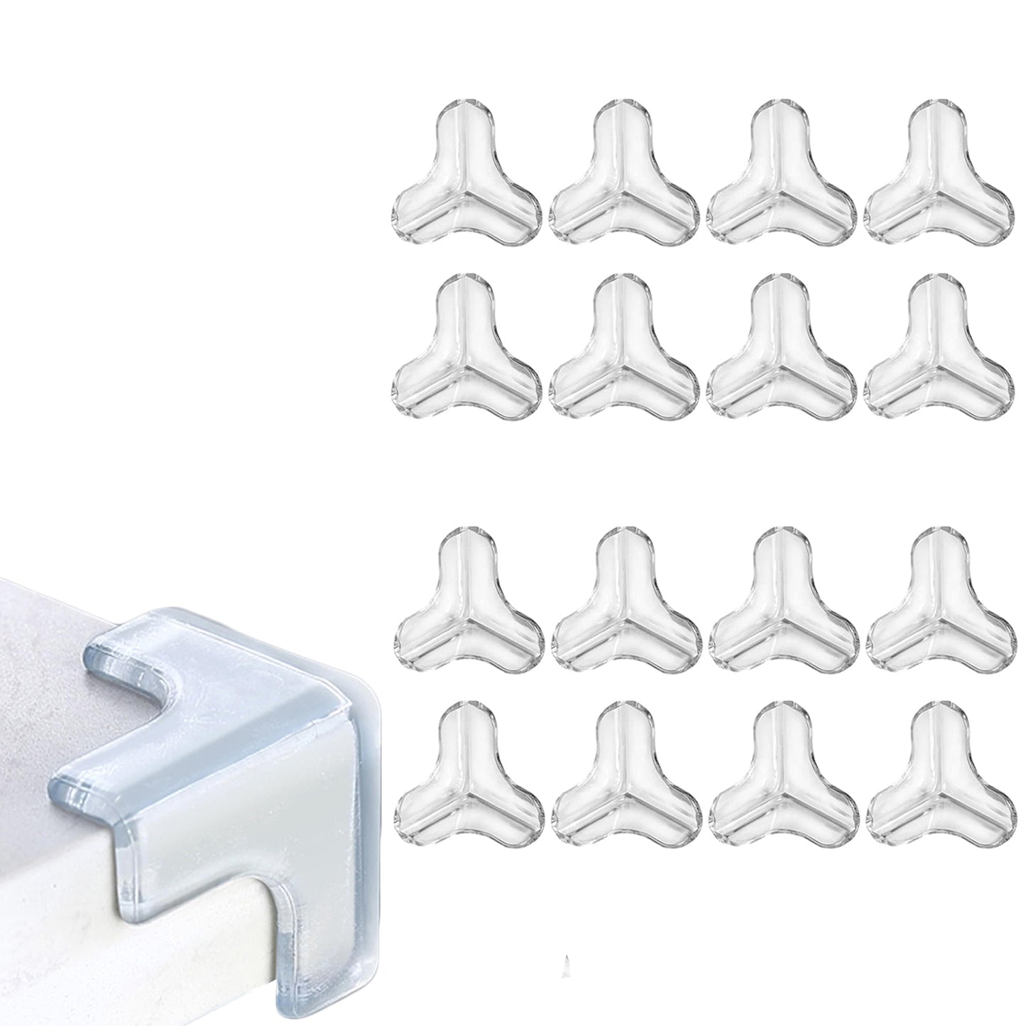 16Pcs T-Shape Desk Edge Soft Protectors for Furniture Sharp Corner Guard