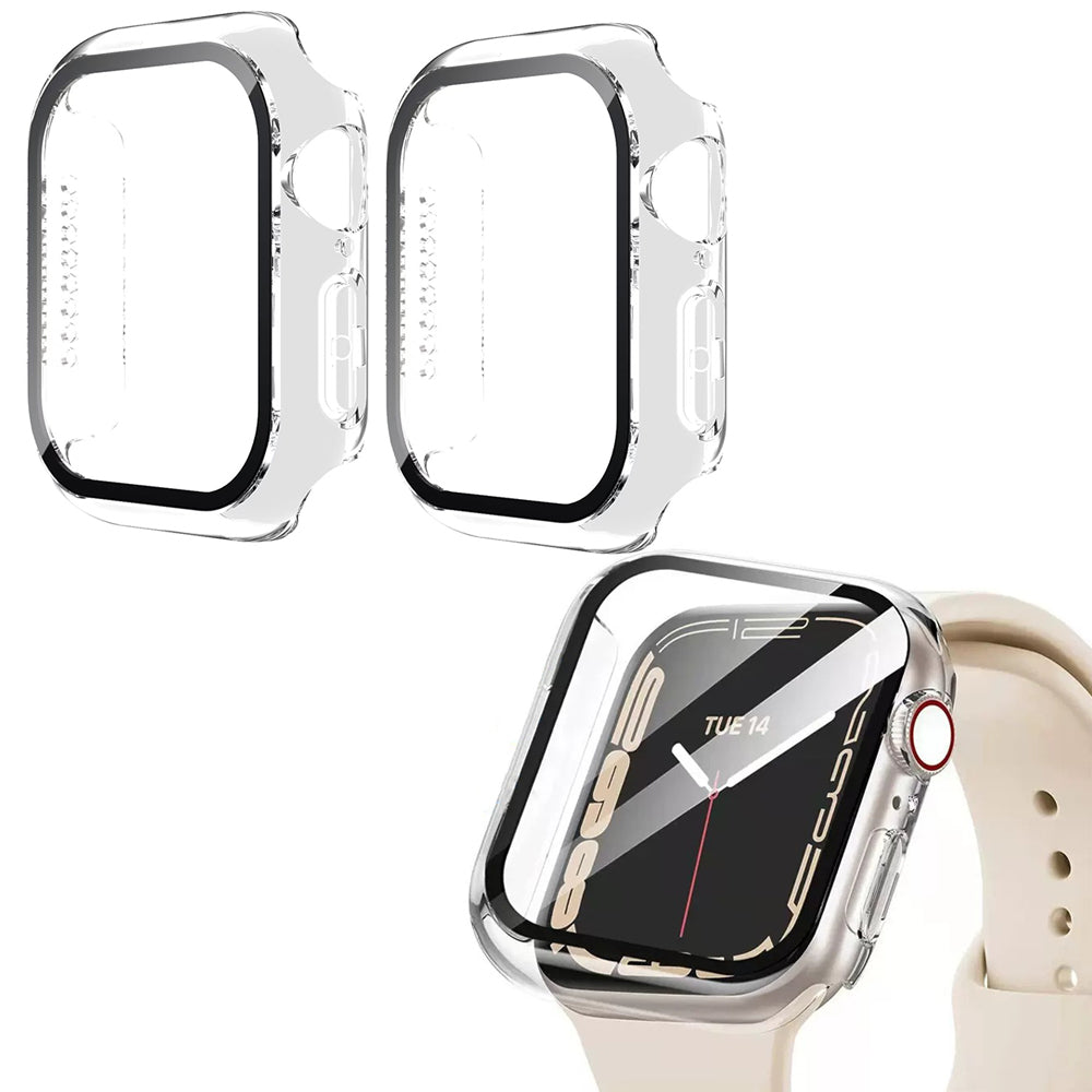 2Pcs Screen Protector Case for Apple Watch Series 10 42mm 46mm-Transparent