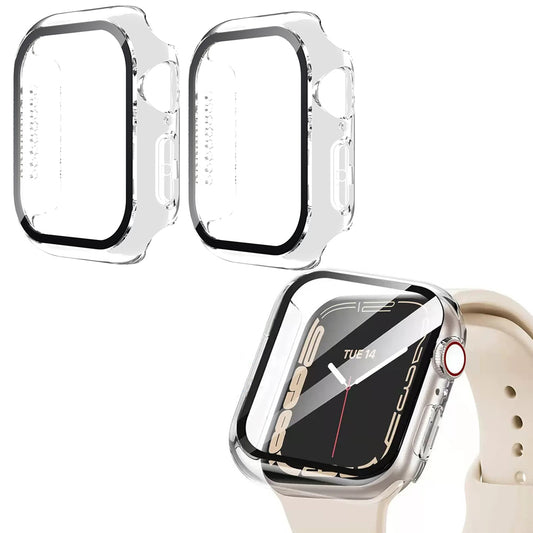 2Pcs Screen Protector Case for Apple Watch Series 10 42mm 46mm-Transparent