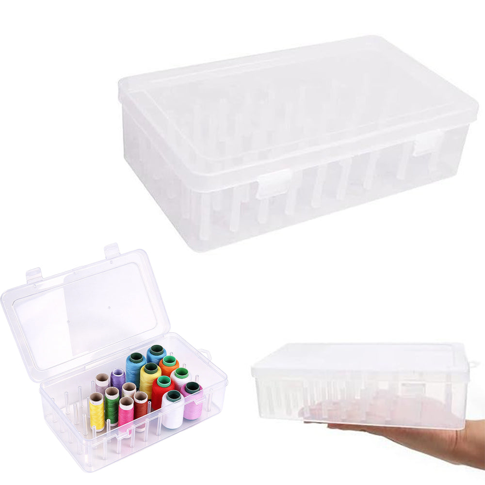 2 Pack 42 Spool Sewing Thread Storage Box Embroidery Bobbin Case Holder Organiser