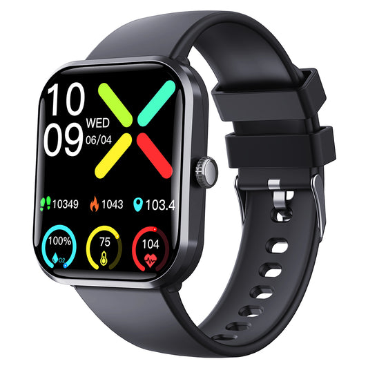Water-Resistant Bluetooth Smart Watch for Android iOS with Silicone Watch Strap