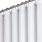 Waffle Weave Water Resistant Shower Curtain with 12 Rustproof Rings-White