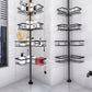 No-Drill Floor-to-Ceiling Corner Shower Caddy Adjustable Bathroom Storage Rack