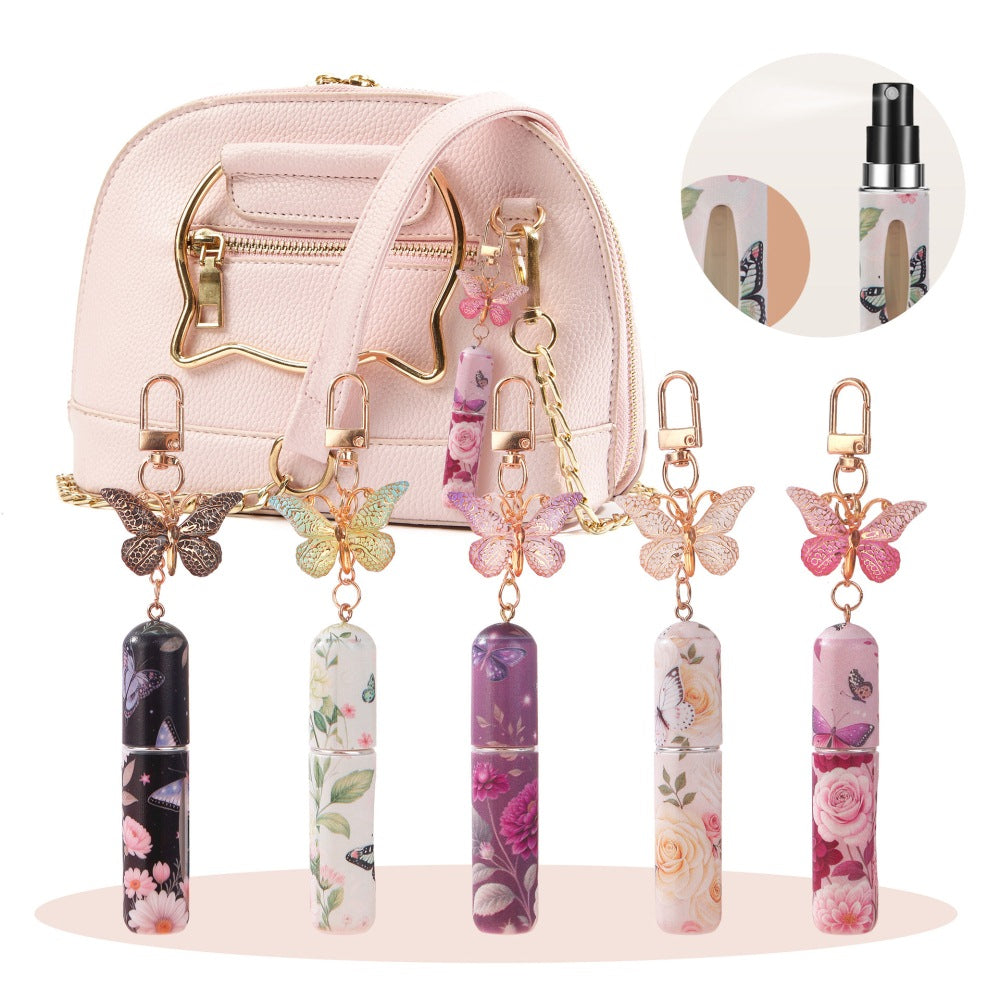 5Pcs Portable Perfume Atomiser Keychain Bottle 5ml Travel Refillable Spray