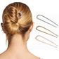 3Pc U-Shaped Double Prong Hair Pins Metal Hair Forks for Women Updos and Buns
