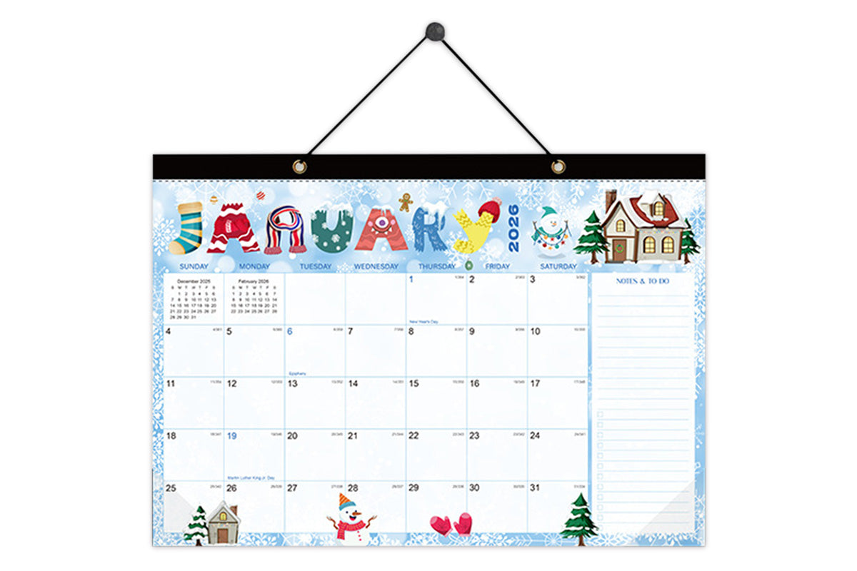 Desk Calendar 18-Month from 2026 Jan- 2027 June with Corner Protectors for Office