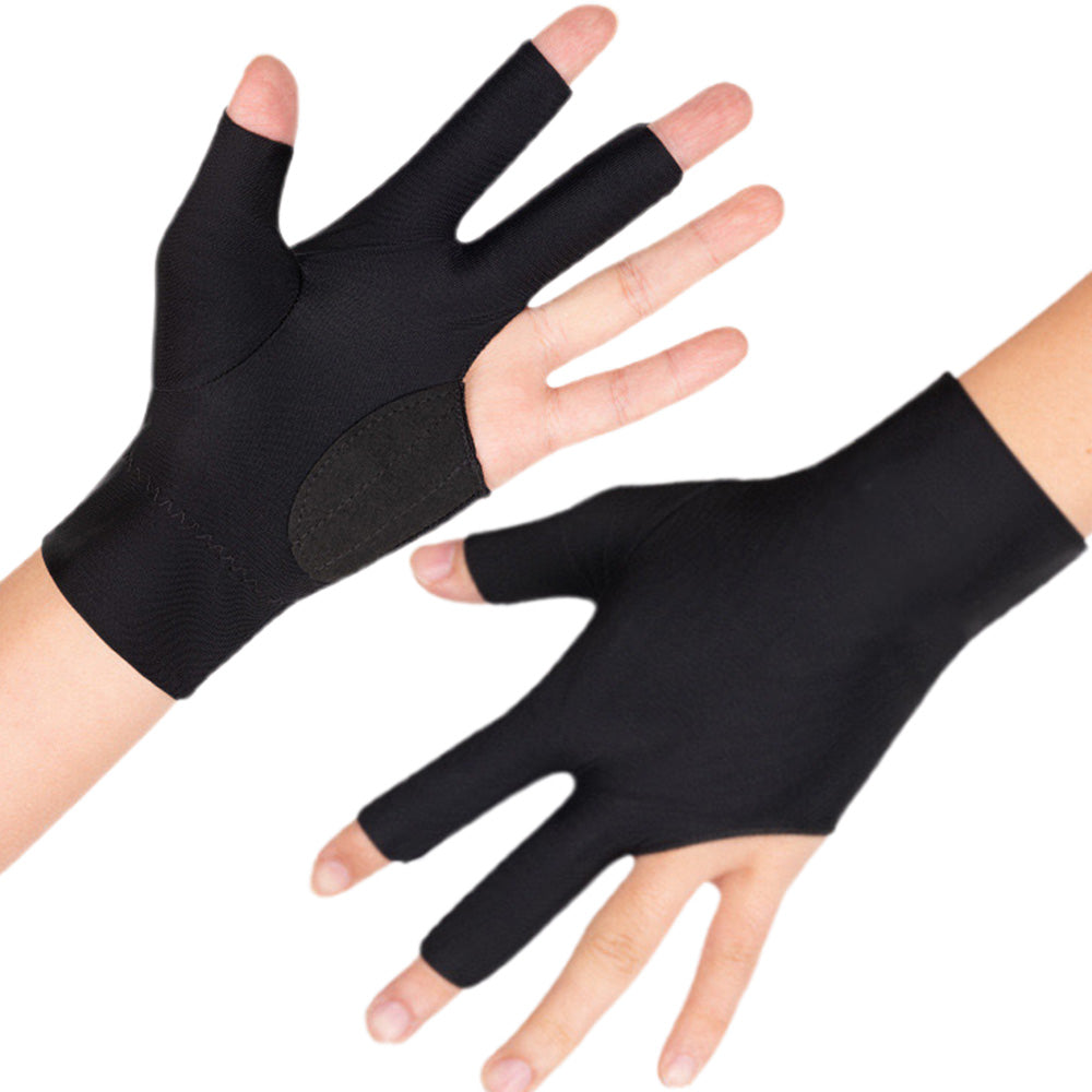 1 Pair Three Finger Billiards Gloves For Left Hand Pool And Snooker