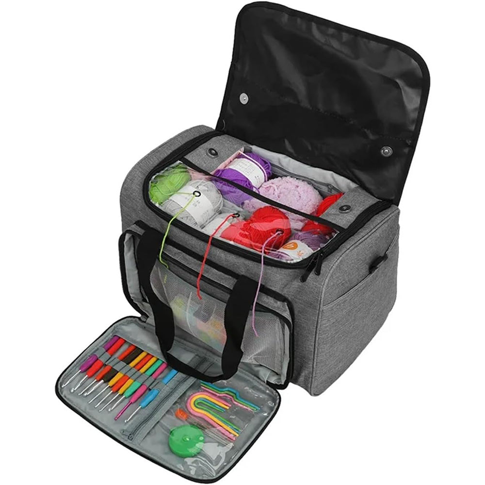 Knitting Storage Bag Wool Tote Crichet Hook Needles Accessories Organizer