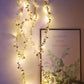 2Pcs 2M 20LEDs Golden Leaves String Lights for Home Xmas Wedding Decor