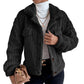 Women Winter Long Sleeve Fleece Jacket Cropped Coats Outerwear