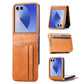 PU Wallet Card Holder Case for Samsung Galaxy Z Flip 6 7 8 with Stand-Brown