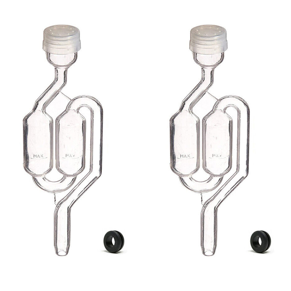 2Pcs Bubble Fermentation Airlock with Silicone Grommets for Home Brewing