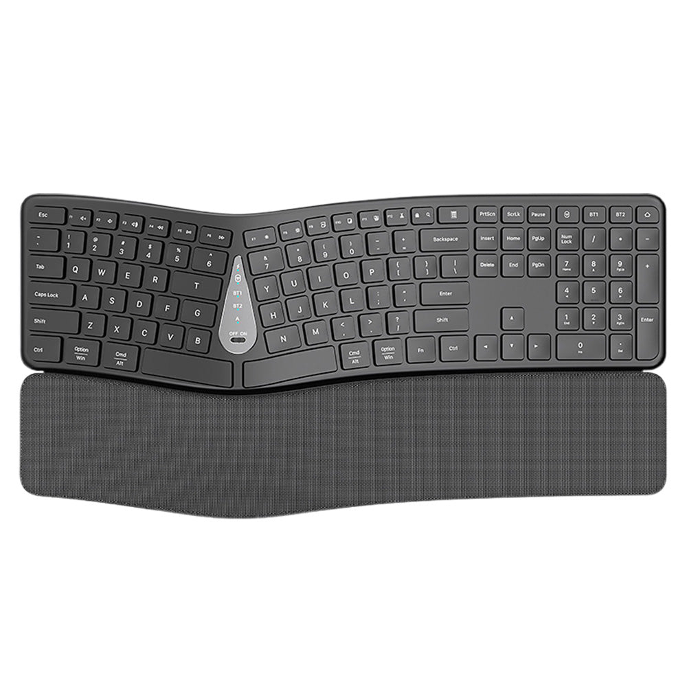 111-Key Rechargeable Dual-Mode Bluetooth Keyboard with Memory-Foam Wrist Rest