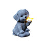 Solar Dog Outdoor Statues for Garden Outside Decor with Butterfly for Yard Art Lawn Ornaments