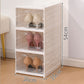 3 Tiers Foldable Stackable Shoe Organizer with Clear Door Plastic Shoe Rack