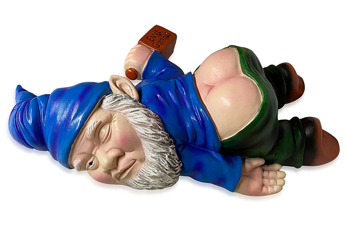 Funny Drunk Garden Gnome Patio Ornament Rude Passed Out Statue for Yard Decor