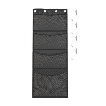4-Layer Stuffed Animal Storage Hanging Mesh Bag Toy Organizer with Metal Hook