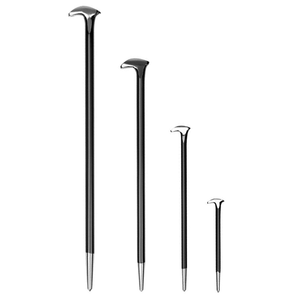 4Pcs Solid Steel Pry Bar Set with Rolled Heel for Heavy-Duty Prying