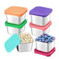 6Pcs 6oz Stainless Steel Square Food Storage Containers with Silicone Lids