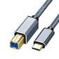 USB 2.0 Printer Cable Type C to USB 2.0 and USB to USB 2.0 1.5m Braided Cord for Scanner