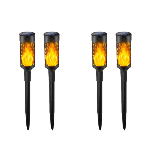 4Pcs Solar LED Tiki Torch with Flickering Flame Solar Outdoor Light