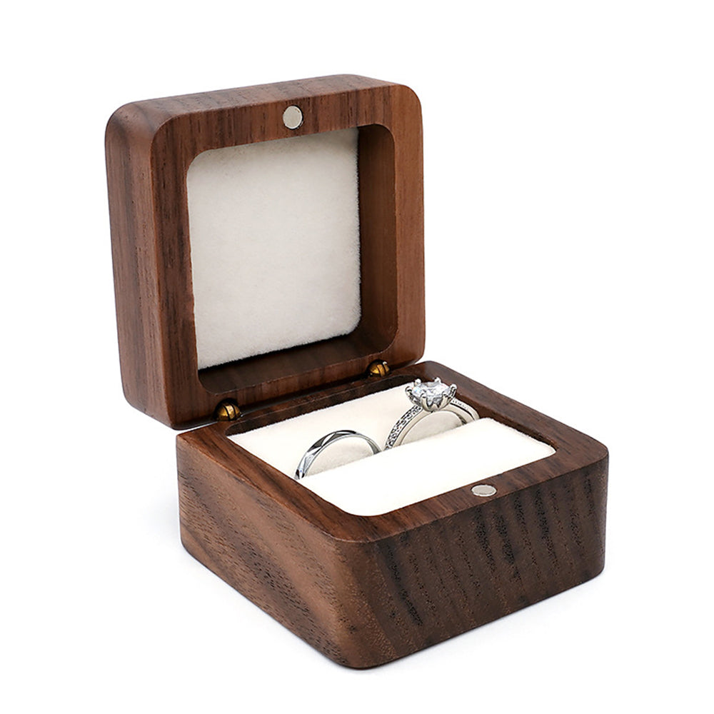 Single Hole Ring Storage Wooden Box for Jewelry Display