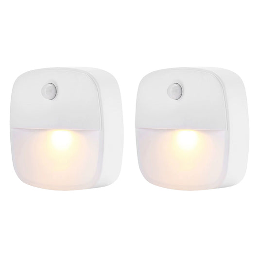 2-Pack Wireless Motion Sensor Night Light Wall Cabinet Closet Stair Lamp