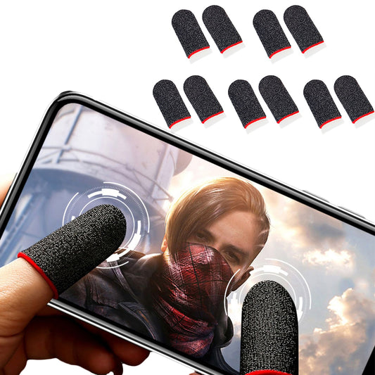 5 Pairs Sweatproof Mobile Gaming Finger Sleeves for Touchscreen