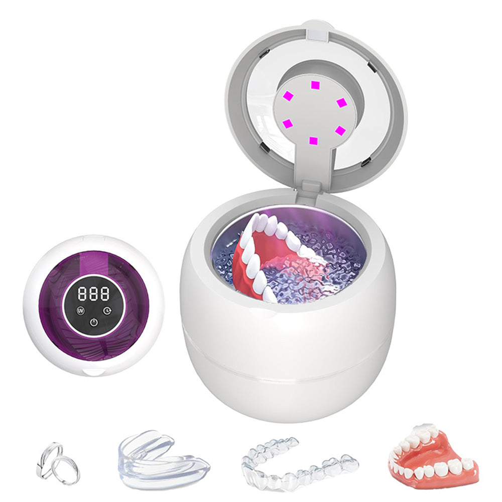 45kHz 210ml Ultrasonic Retainer Cleaner Machine Dentures Cleaner for Night Guards Braces Aligners