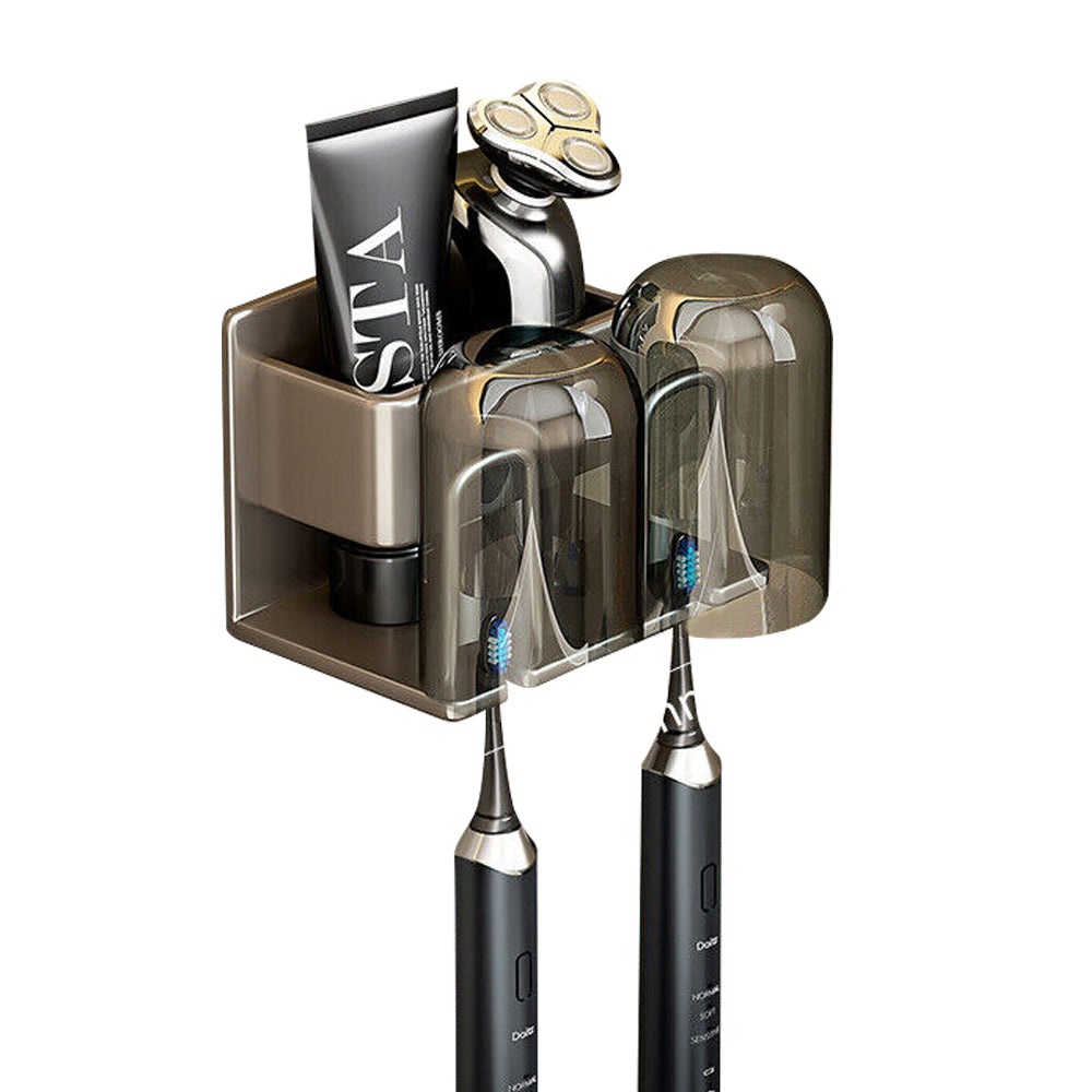 Space Metal Toothbrush Holder Wall Mounted Toothpaste Bathroom Rack with Cups