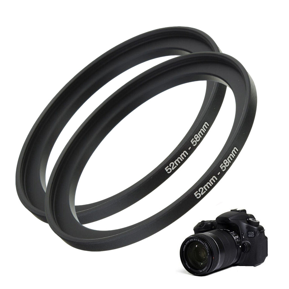 2 Metal Camera Filter Adapter Rings 52mm to 58mm and 52mm to 77mm
