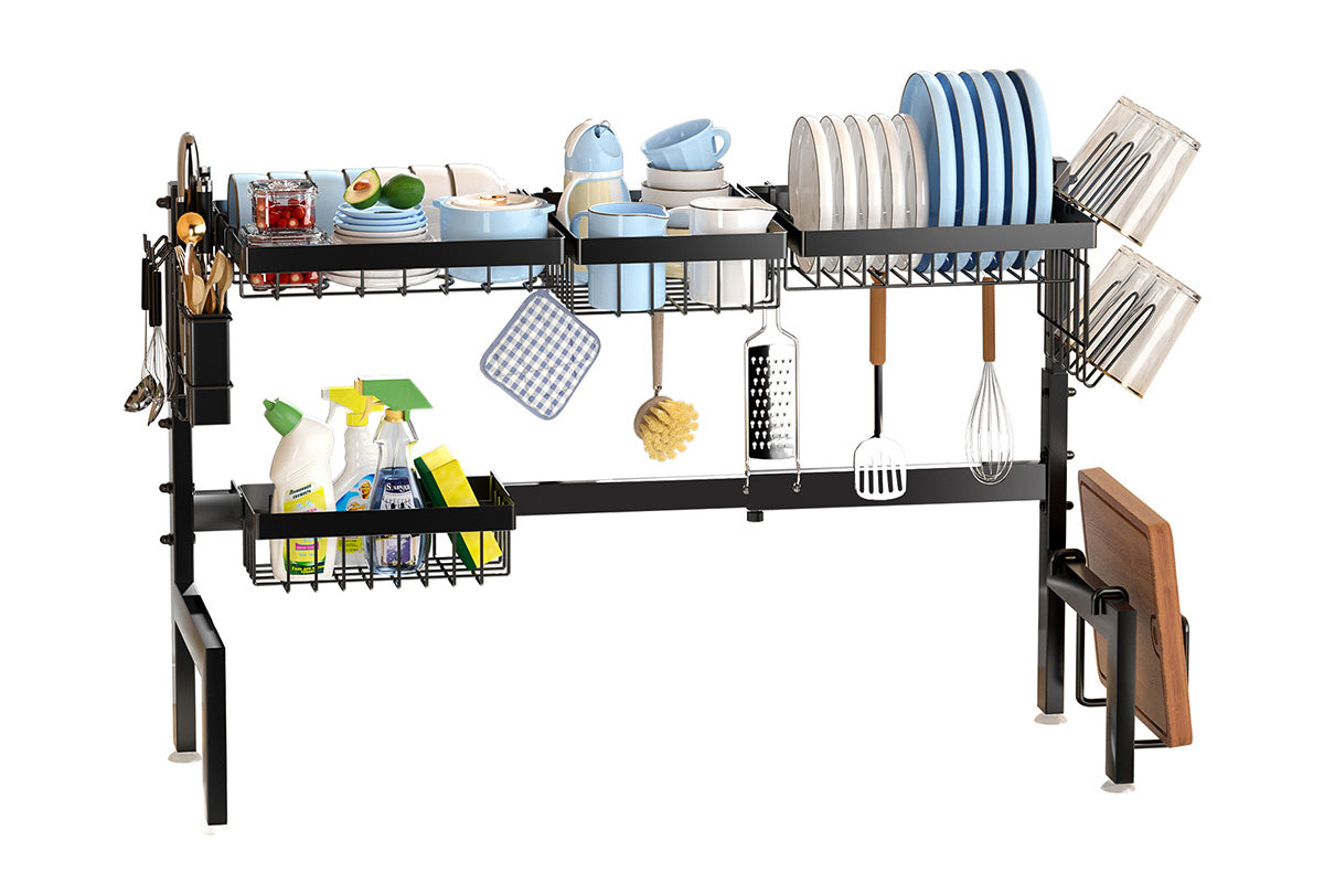 Adjustable Over The Sink Dish Drying Rack Kitchen Countertop Organizer