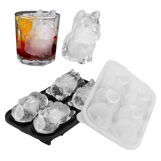 3D French Bulldog Ice Cube Mold DIY Ice Ball Mold with Lid