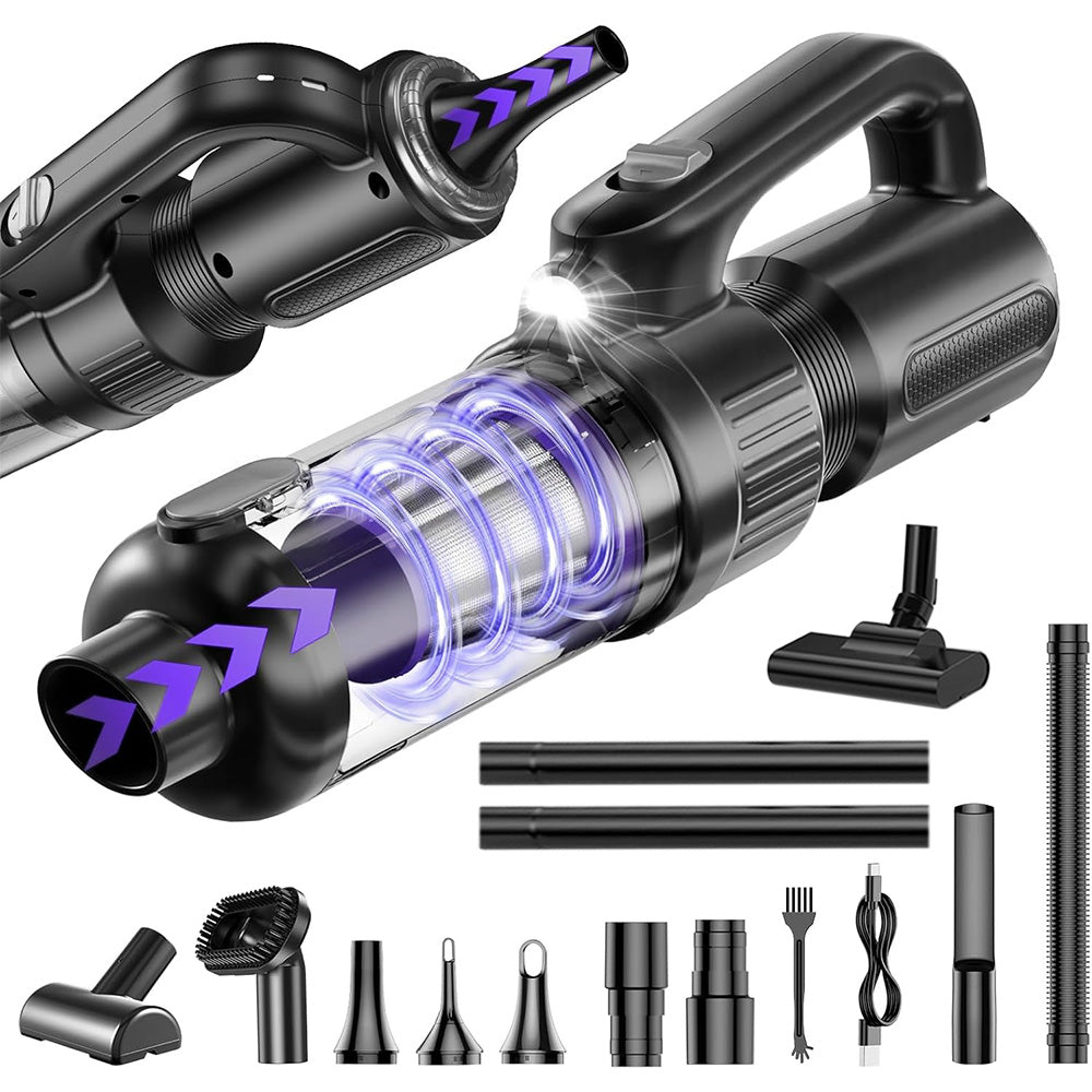 Car Vacuum 8000PA Portable Vacuum Cleaner and Air Duster with LED Light for Office