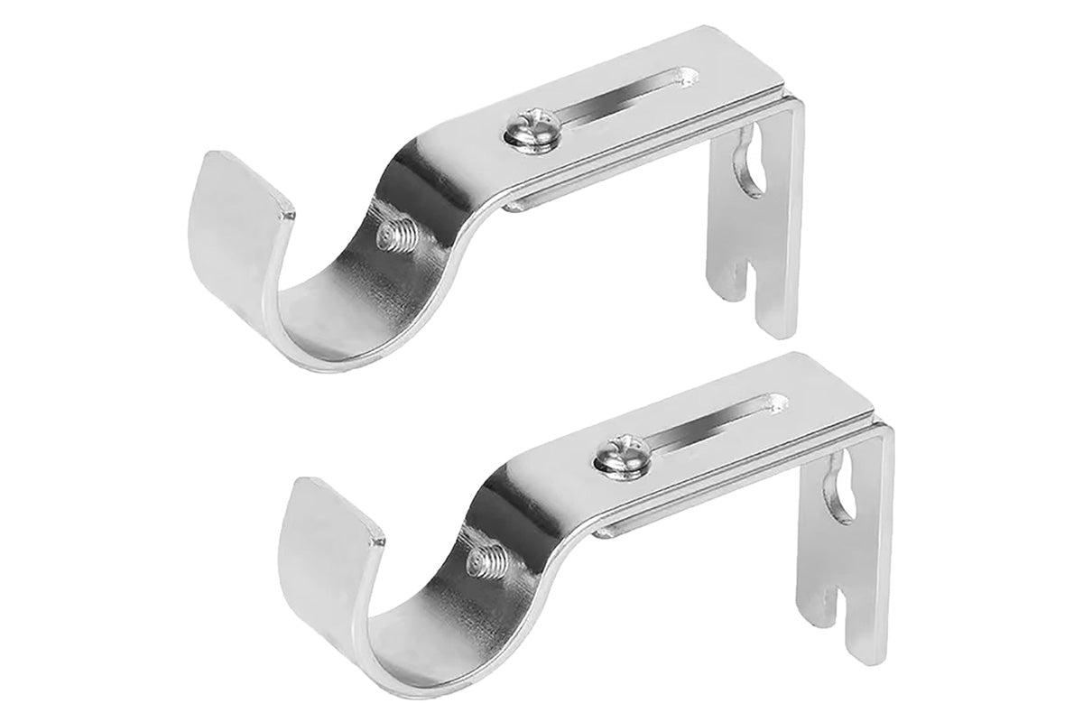 2PCS Curtain Rod Brackets Adjustable Wall Mounts Hang Curtain Rod Holders