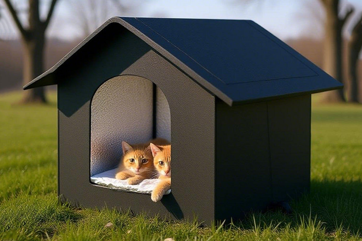 All Season Outdoor Cat House Self-Warming Shelter for Cats & Small Pets