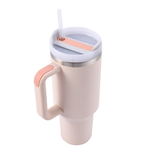 1200ML Stainless Steel Vacuum Insulated Tumbler with Straw and Lid Handle Mug