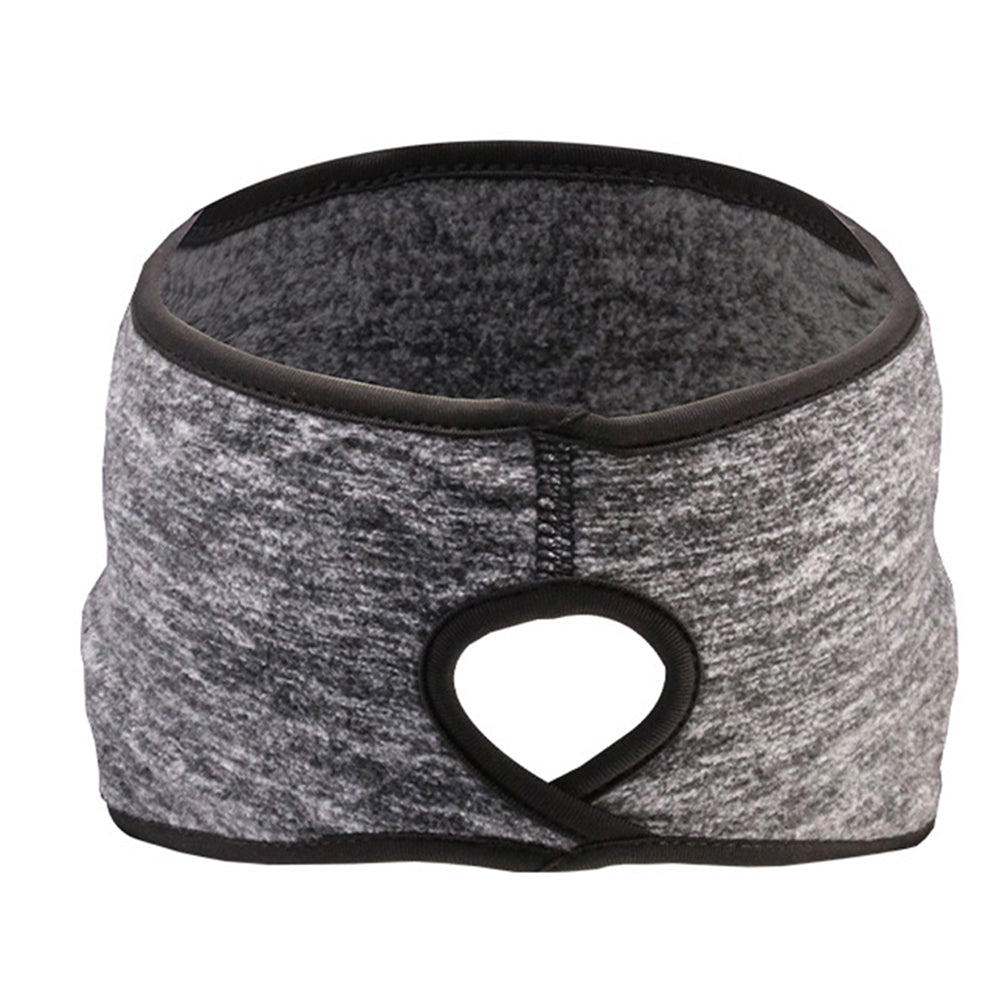 Two Fleece Ear Warmer Headbands with Ponytail Hole-Style 1