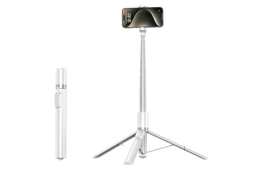 Extendable Phone Tripod Selfie Stick with 9-Button Wireless Remote for Travel Vlogging