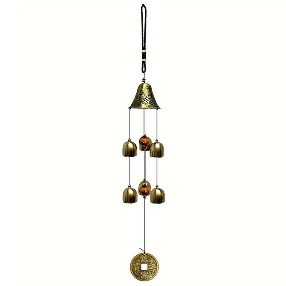 55cm Metal Hanging Wind Chime with 6 Copper Bells