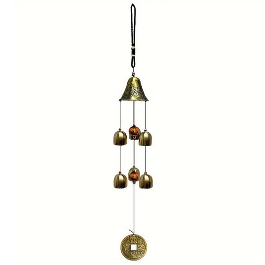55cm Metal Hanging Wind Chime with 6 Copper Bells